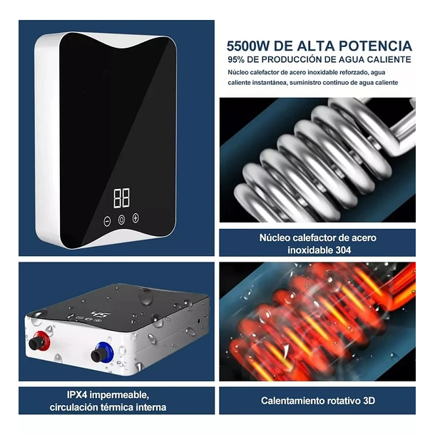 Calentador De Agua Para Ducha Moderno Led