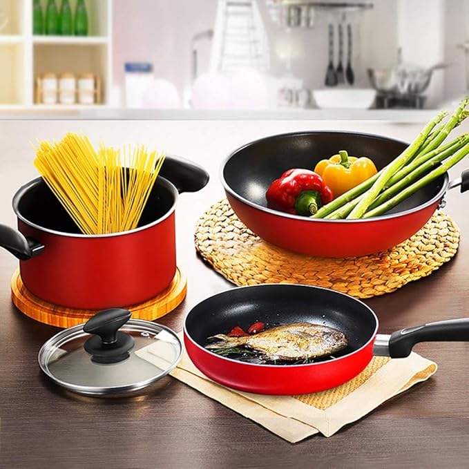 SET DE BATERIA ANTIADHERENTE PARA COCINA 3 PIEZAS