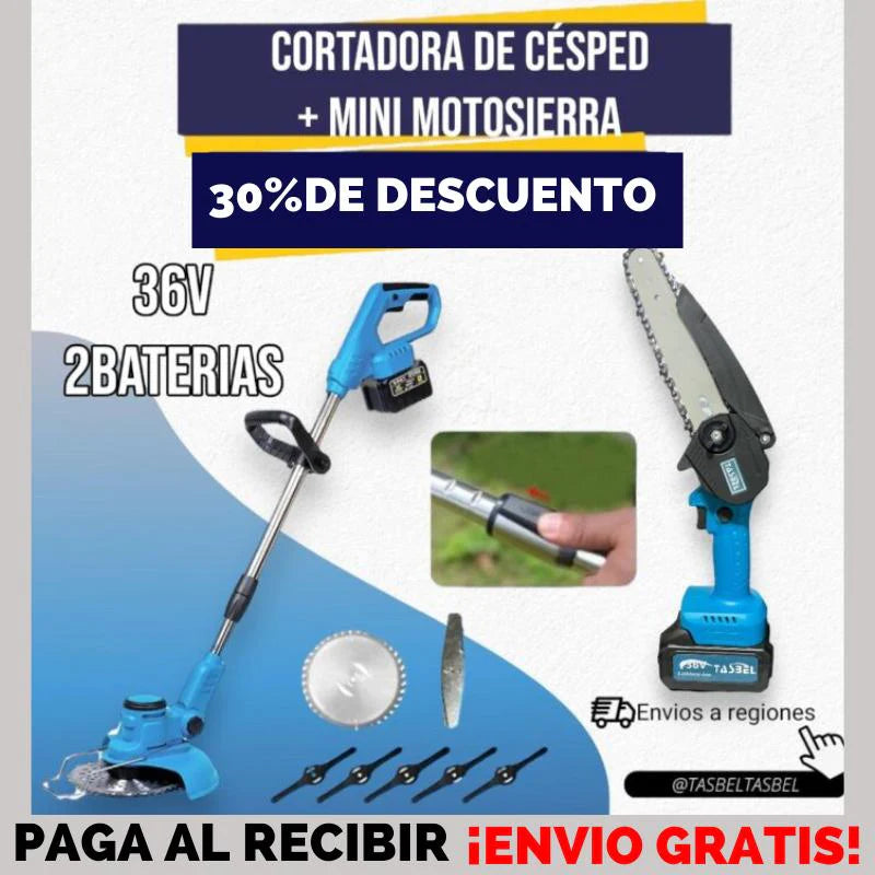 Cortadora De Pasto +mini Sierra Inalámbrica De98 v