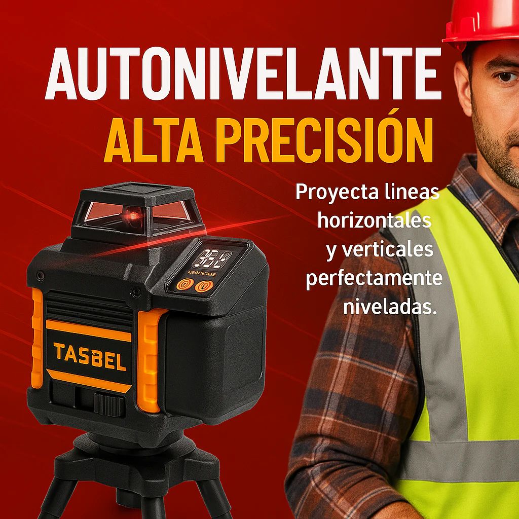 Nivel Laser de 16 Lineas Autonivelante + Kit de Accesorios