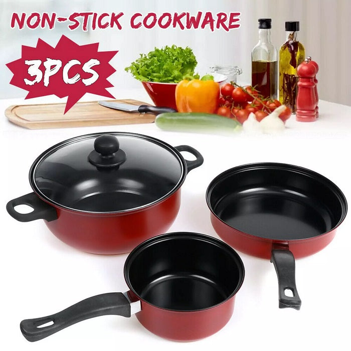 SET DE BATERIA ANTIADHERENTE PARA COCINA 3 PIEZAS