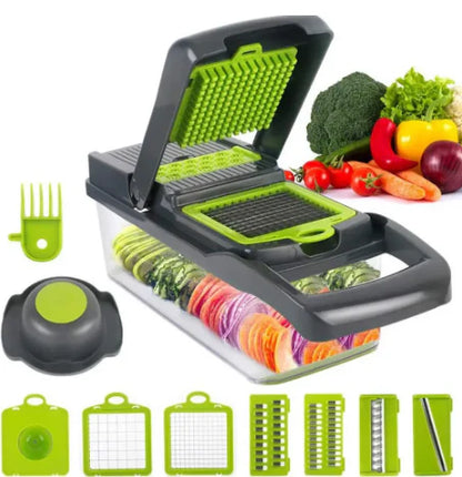 Picador de Verduras Multifuncional 15 en 1 | Corta, rebana y ralla en segundos