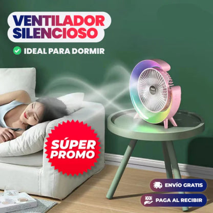 Frescura en Cualquier Lugar: Ventilador Portátil con Luz LED