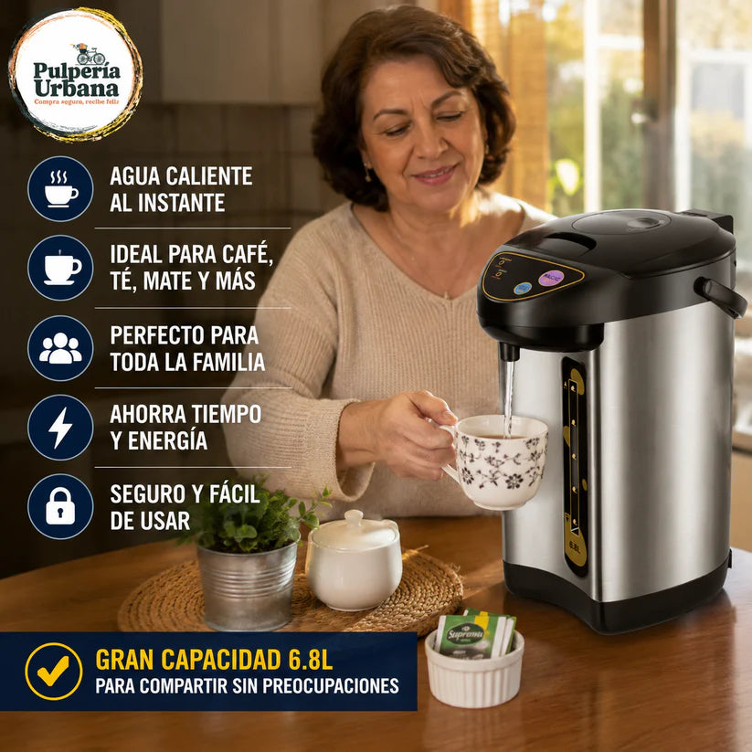 Hervidor De Agua Termo Electrico Agua Hervidor 6.8 Litros Color Gris