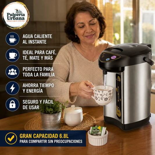 Hervidor De Agua Termo Electrico Agua Hervidor 6.8 Litros Color Gris