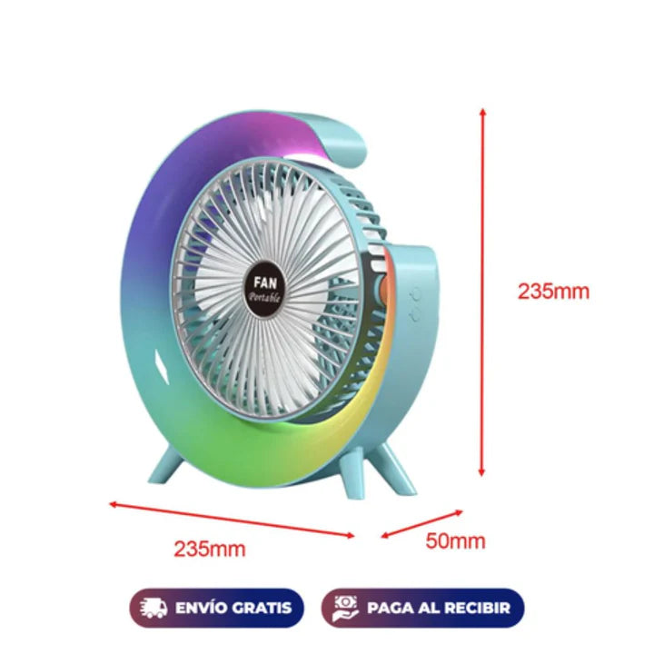 Frescura en Cualquier Lugar: Ventilador Portátil con Luz LED