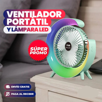 Frescura en Cualquier Lugar: Ventilador Portátil con Luz LED