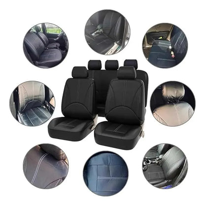 Cubre Asientos De Coche Cuero premium Universal Respirable 9 Piezas
