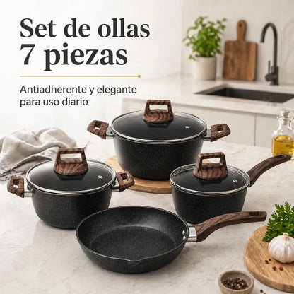 ✨Set Cocina Premium Antiadherente Cerámico 7  Piezas