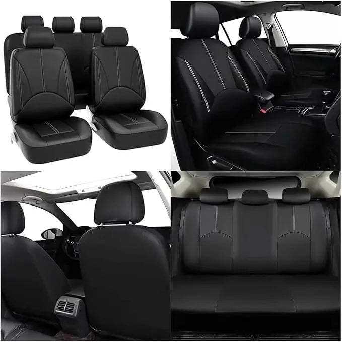 Cubre Asientos De Coche Cuero premium Universal Respirable 9 Piezas