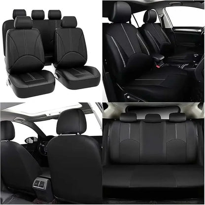 Cubre Asientos De Coche Cuero premium Universal Respirable 9 Piezas