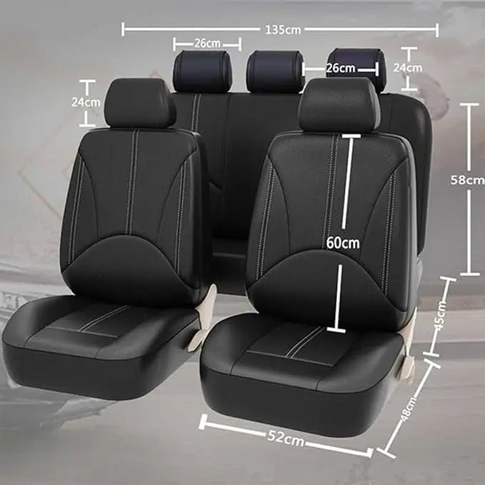 Cubre Asientos De Coche Cuero premium Universal Respirable 9 Piezas