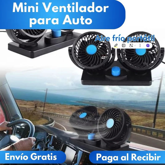 Mini Ventilador Doble para Auto.