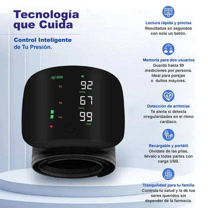 Tensiómetro Digital de Muñeca con Voz en Español